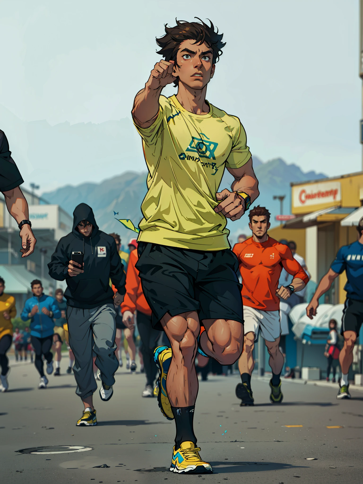 (extremely detailed CG unity 8k wallpaper), the most beautiful artwork in the world, a man with running outfit