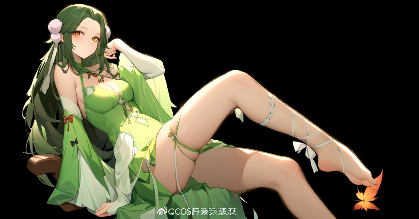 Woman in green dress sitting on chair, Popular on cgstation, Popular on cgstation, full body xianxia, cgsociety - w 1 0 2 4 - n 8 - i, author：Yang Jie, guweiz, author：Cold plum, Yoshitomo Nara, cgsociety and fenghua zhong