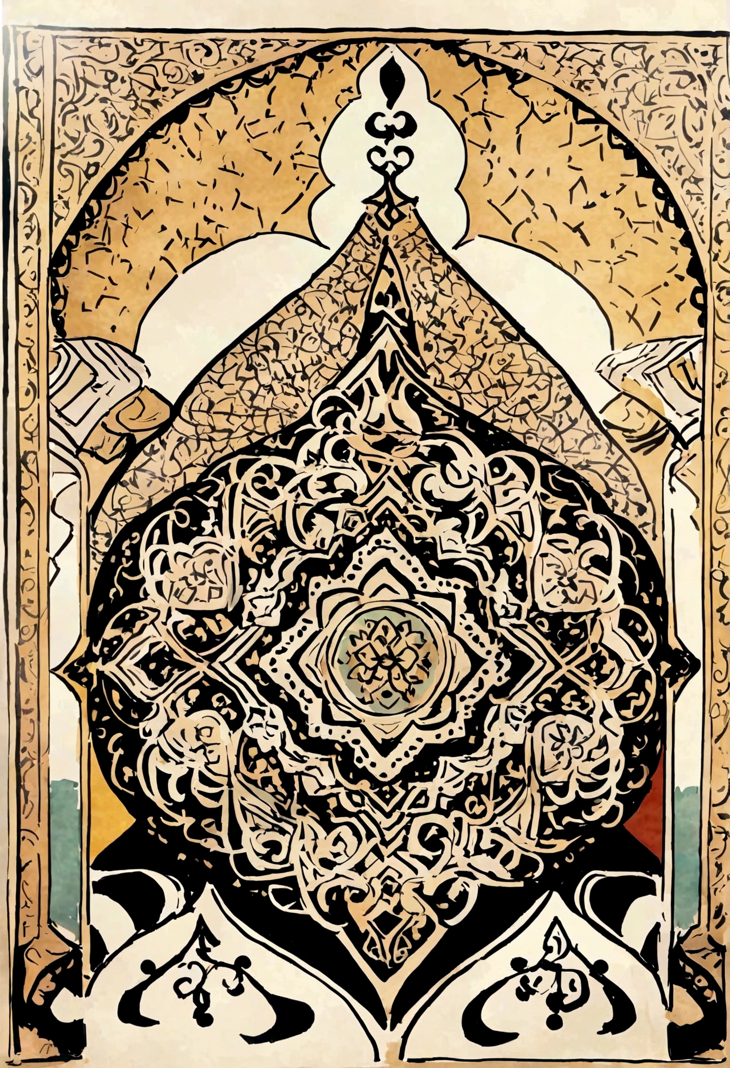 Arabic poster, Creative, pattern, Arabesque