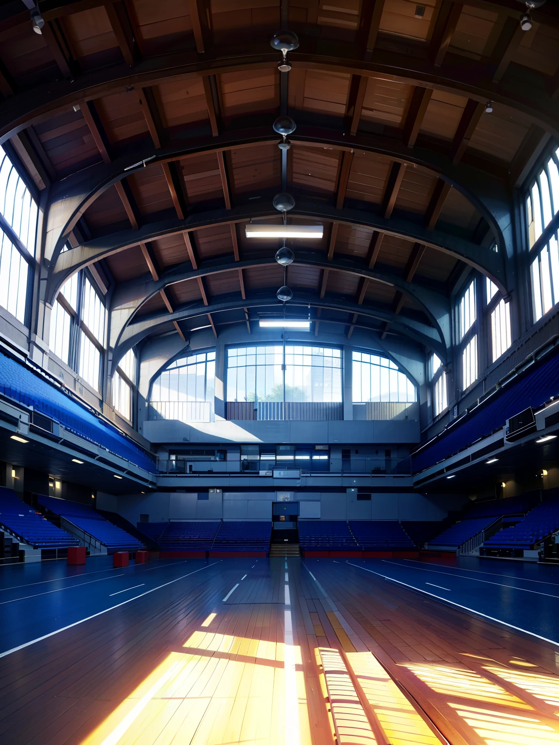 There is no person, scene, background, location (8K, top-quality, masterpiece:1,2), (reallistic, Photorealsitic:1.37), Super Detail, (of the highest quality), (no people), (masterpiece), ,, Perfect Lighting, gym , sport hall