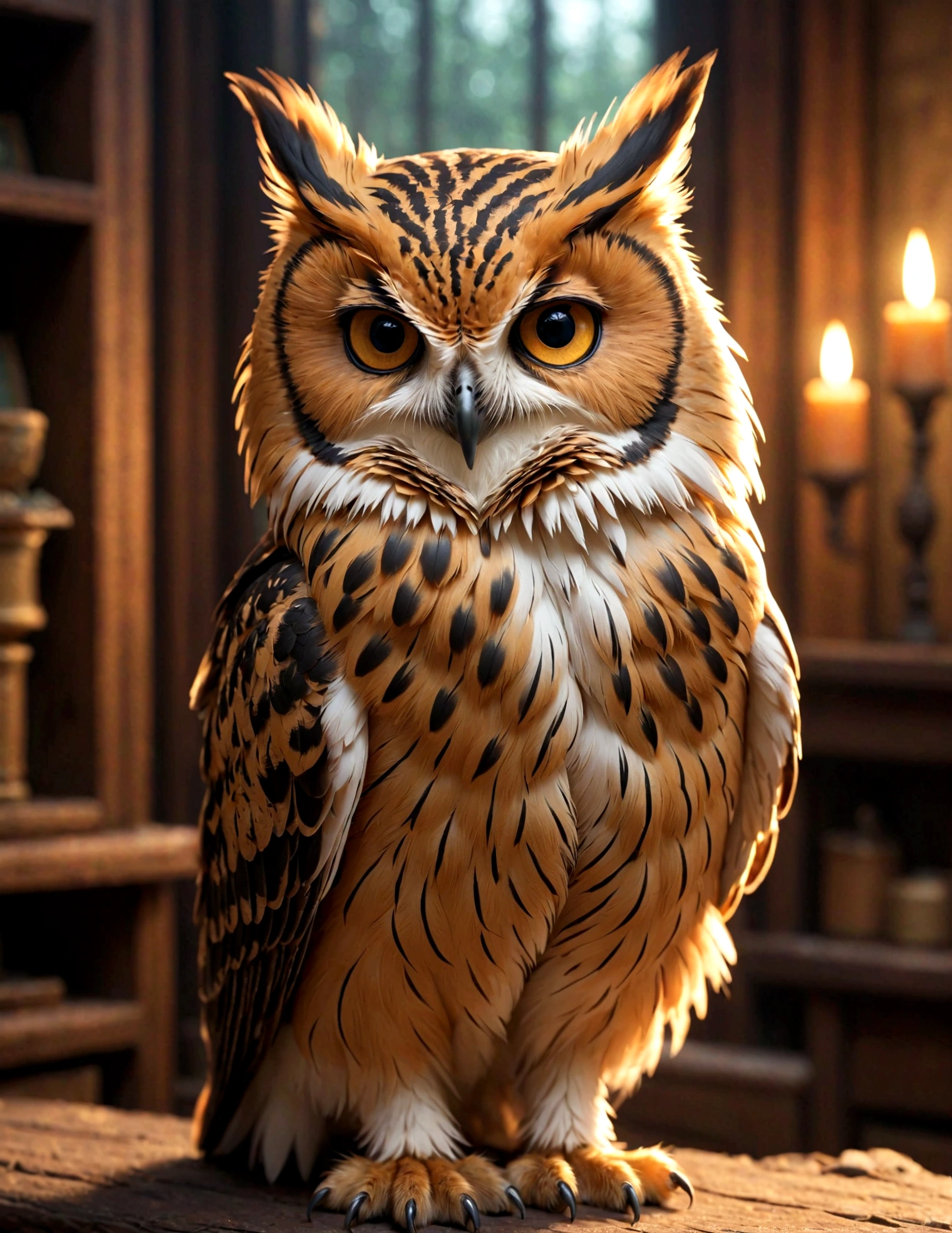 owl, cat, owl and cat, cat and owl, srayata the cat, the cat and owlets, xill, best quality, 4k, 8k, highres, masterpiece:1.2, ultra-detailed, realistic, photorealistic, photo-realistic:1.37, HDR, UHD, studio lighting, ultra-fine painting, sharp focus, physically-based rendering, extreme detail description, professional, vivid colors, bokeh, concept art