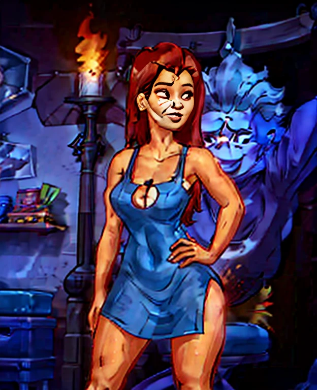humano, feita de fogo, quadris largos, belos seios, ((corpo todo)), sedutor, sedutor little smile, sedutor sexy stance, sedutor tight cutout dress