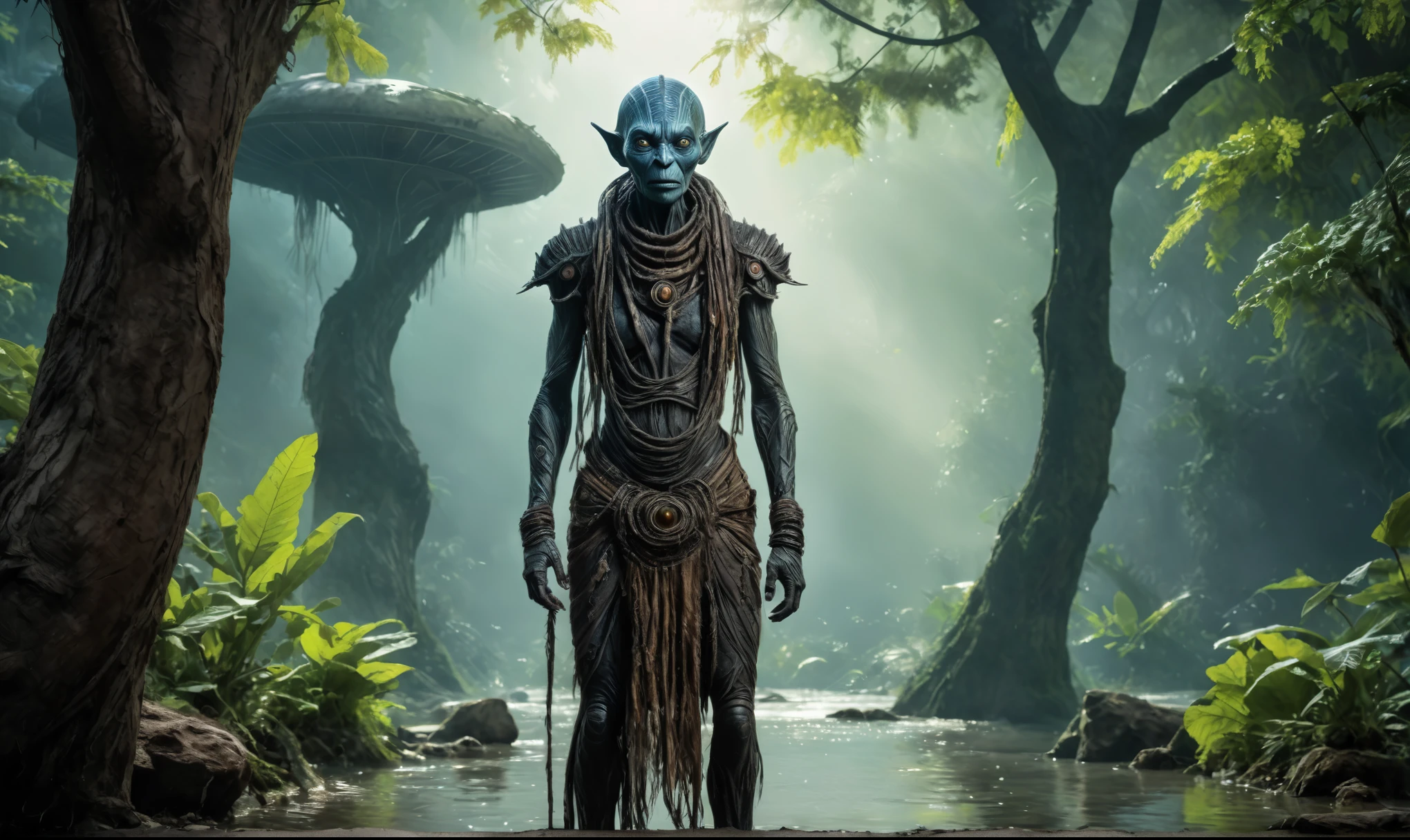 fullb body length shot,beggar niobium graphite mummy of Alien Entity,native africa sparas, wants eat,survival in criminal city of future,Cinematic,soft colors, Technicolor,natural skin textures, hyper realism, hyper detailed,Extremely detailed,High contrast,Masterpiece,Realistic,Ultra Detailed, intricate details,realistic humid leather,extremly intricate,Epic Realistic, cinematic style, irina yermolova,high contrast,hdr,extremely detailed, [deep night landscape],masterpiece, intricate details, eyes extremely detailed, high detailed eyes,8k resolution,retina, Nikon Z9,Korea,orc,Li River in Guangxi Zhuang of Italia, Pisces, pointed ears，perfect, moana，transition between two art styles, Double contact, X-ray, Creative, vivid light, fantasy, Abstract, Surrealism, super detailed, high resolution, trap against fairies between trees,insanity wear
