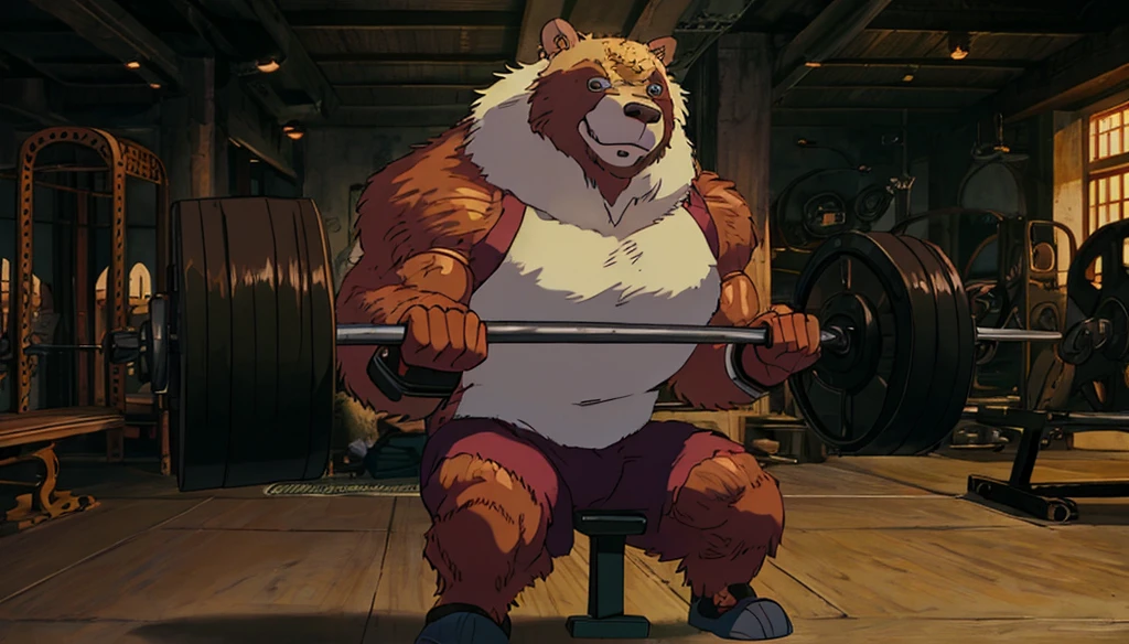 muscle,strong,Dad,Half naked,Anthropomorphic bears,White四角短裤,The lower body is raised,genital,,set,White,Exposure,Big Bag