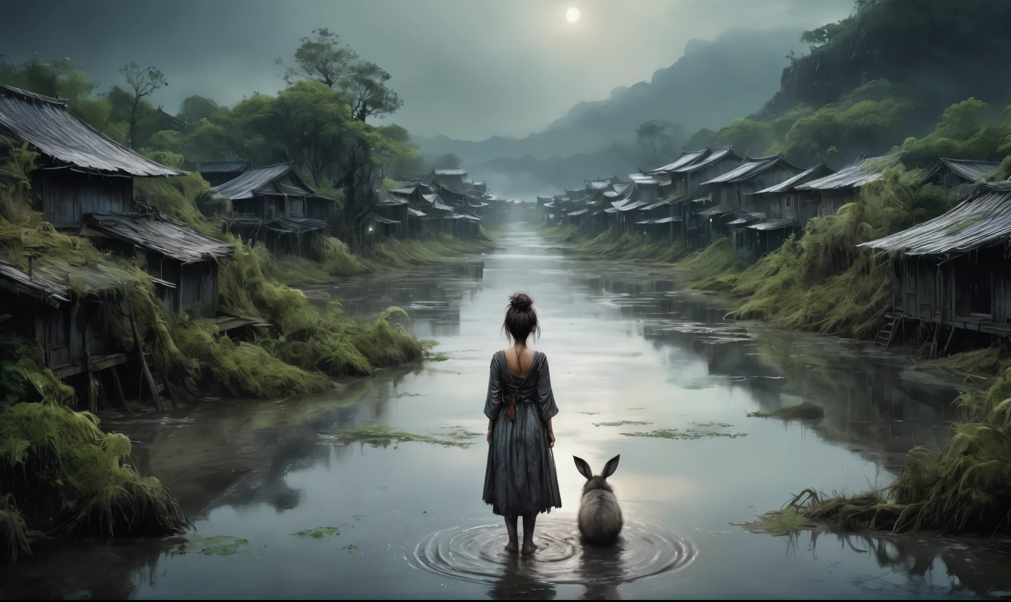 heght view on himera babygirl,assassin,elf,pretty face,eyebrow up,full body shot,ominous landscape,glate gray atmosphere,prime colors,Lisa Frank,urban,extremely detailed, [night],masterpiece,intricate details,faded,eyes extremely detailed, high detailed eyes,4k resolution,RAW, Nikon Z9,scary swamp beach,family nudism,view from height,The Walking Dead,native japan,dead city,modern London,swamp,jungle,hard rain,Smiling,Bun Hair,(Folk clothes:1.5), long dress, pronounced feminine feature, insane details, intricate details, hyper-detailing, Complex background, ,full-body-shot,Very tall, Cinematic,Muted colors, Technicolor,natural skin textures, hyper realisitc, hyper detailed,Extremely detailed,High contrast,Masterpiece,Realistic,Ultra Detailed,intricate details,realistic humid skin,extremly intricate,Epic Realistic, Romantic, cinematic style,by art irina yermolova,orc, messy hair,luminous eyes,extremely detailed, [night landscape],masterpiece,intricate details,faded,eyes extremely detailed, high detailed eyes,4k resolution,RAW, Nikon Z9,by jimmy chin,by art Simon Stalenhag,Nicola Samori,Wangechi Mutu
