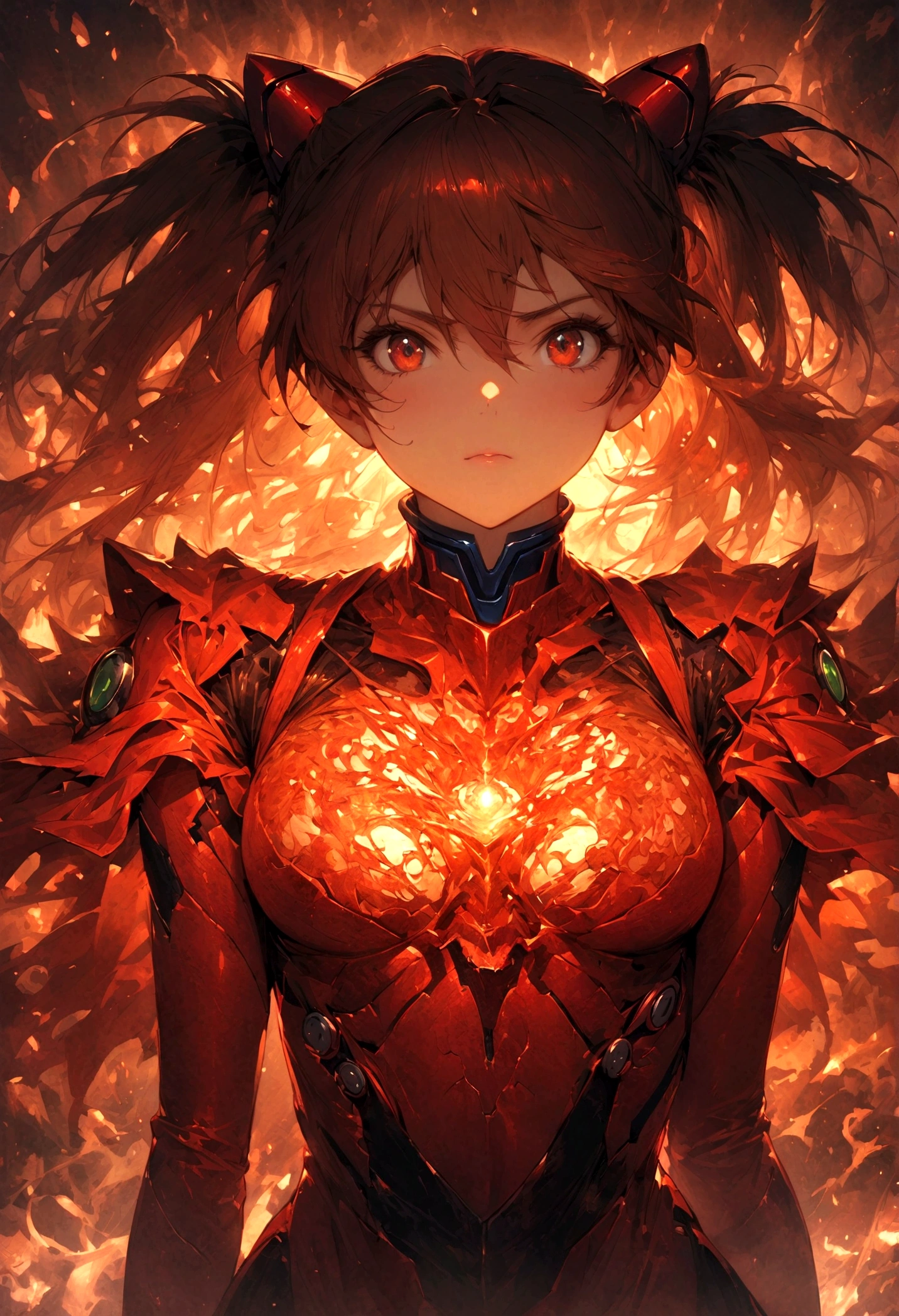 Asuka Langley Soryu, anatomically correct,solo,xianxia, Close-up shot,xianxia