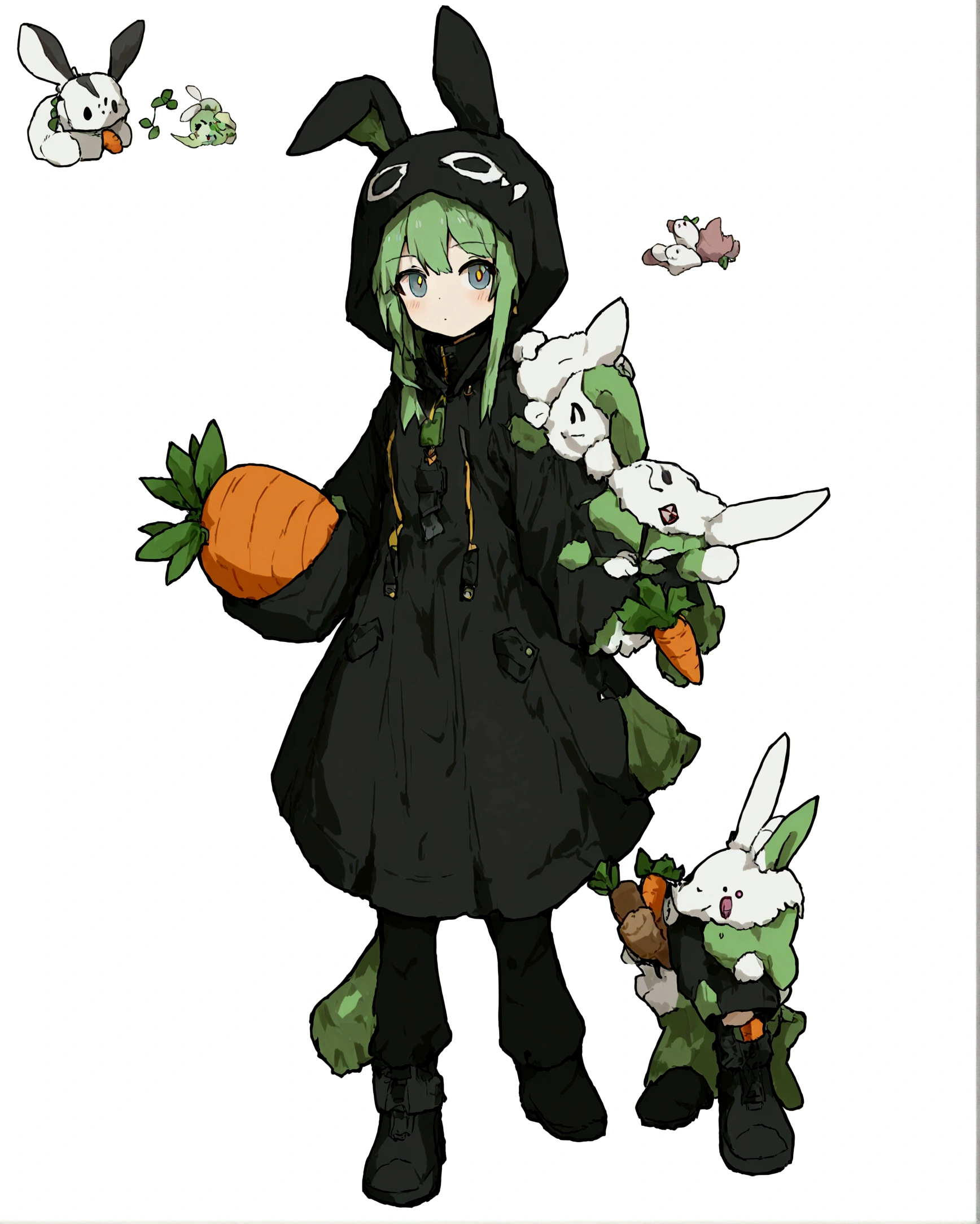 anime character with a carrot and a rabbit in a costume, 2 0 2 2 anime style, 2022 anime style, from arknights, pixiv contest winner, by Kanbun Master, rabbt_character, wearing a bunny suit, zerochan, lagus the thieving bunny, concept art 2022, zerochan art, electrixbunny