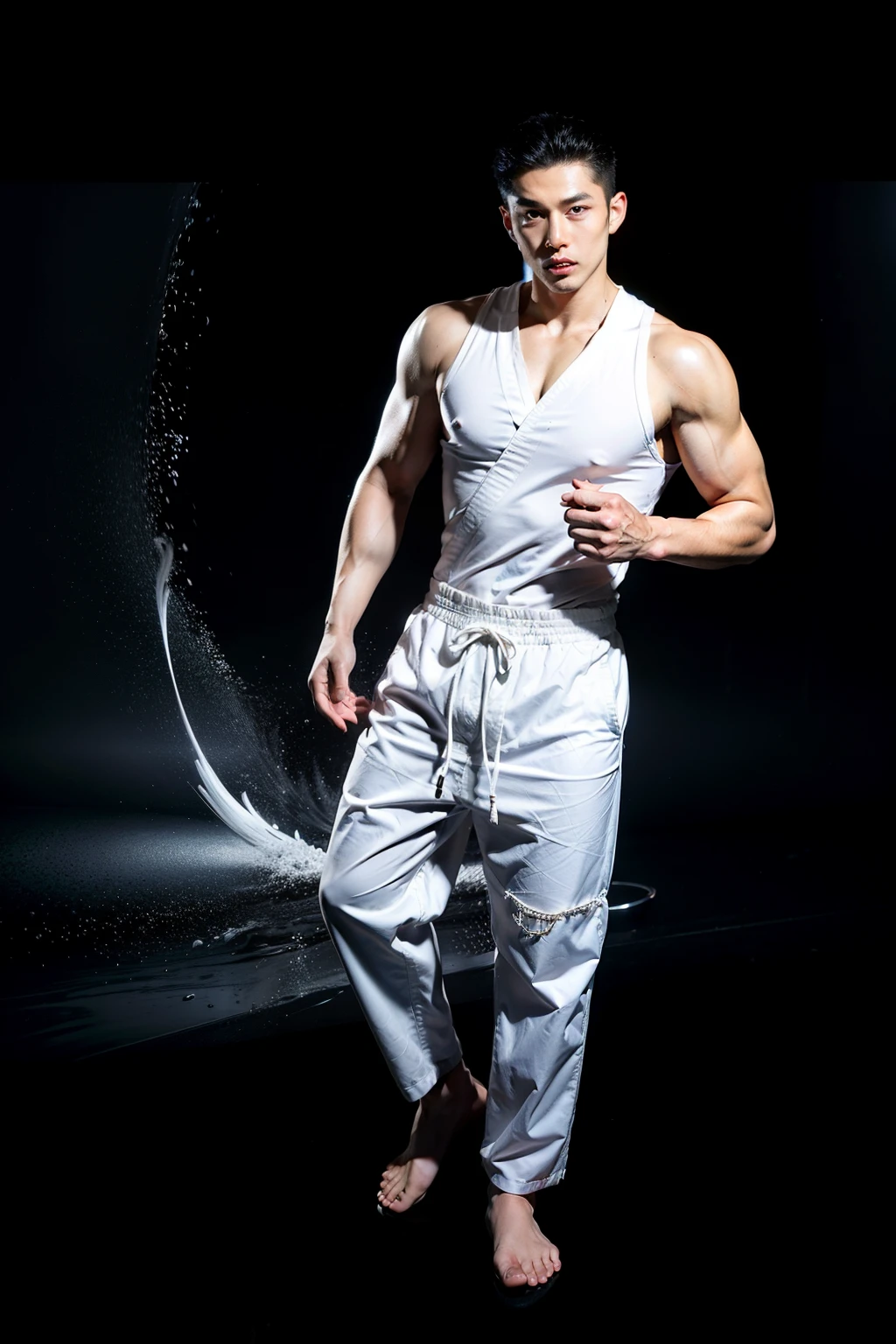 Muscle man Chinese 185 Japanese style background Japanese defeat full body cls63S-amg