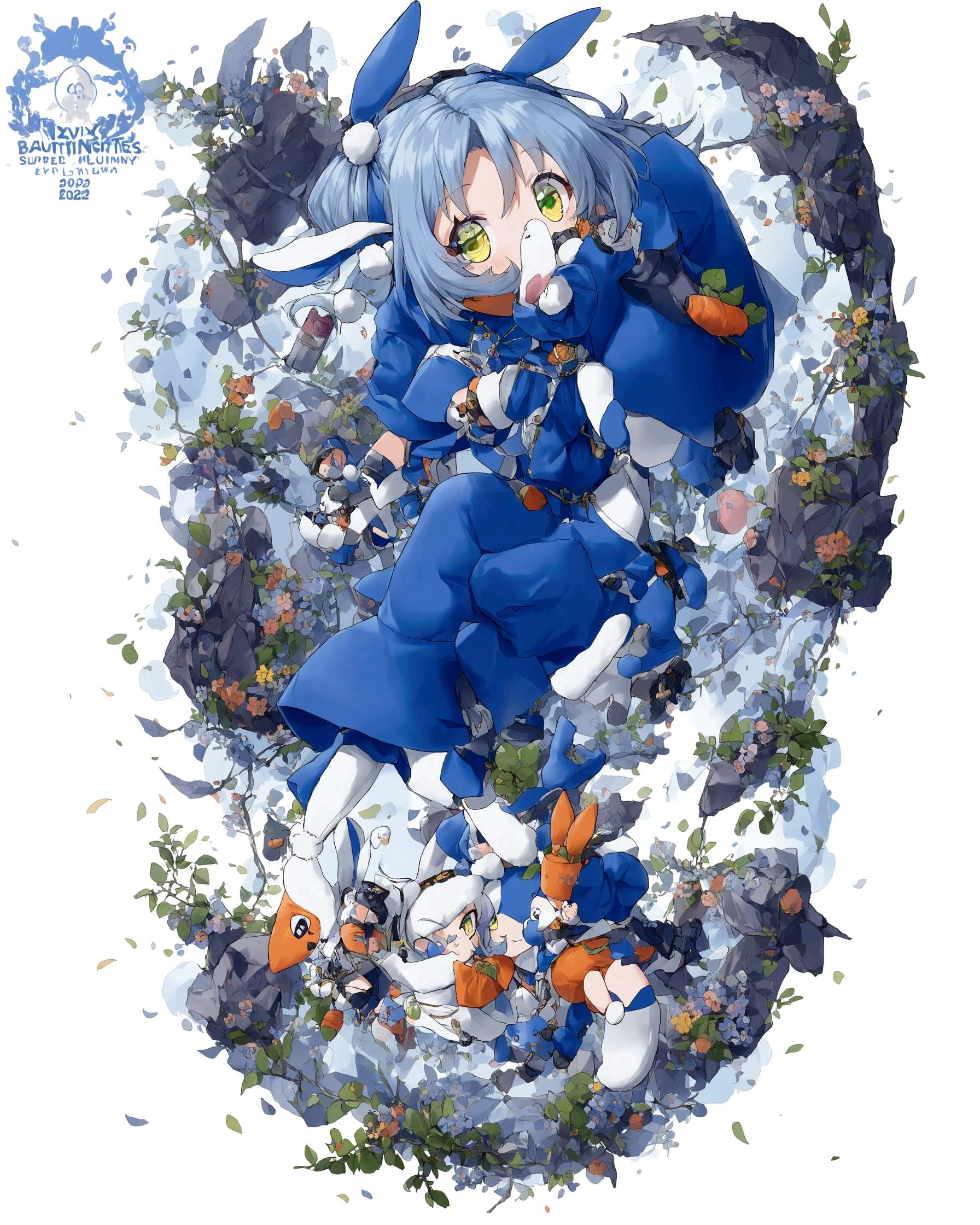 (Super meticulous),(full bodyesbian:1.2), 1girl, (Super meticulous),(full bodyesbian:1.2), 1girl, anime character with a carrot and a rabbit in a costume, 2 0 2 2 anime style, 2022 anime style, from arknights, pixiv contest winner, by Kanbun Master, rabbt_character, wearing a bunny suit, zerochan, lagus the thieving bunny, concept art 2022, zerochan art, electrixbunny, (Beautiful and delicate eyes), (Beautiful and delicate eyes),
