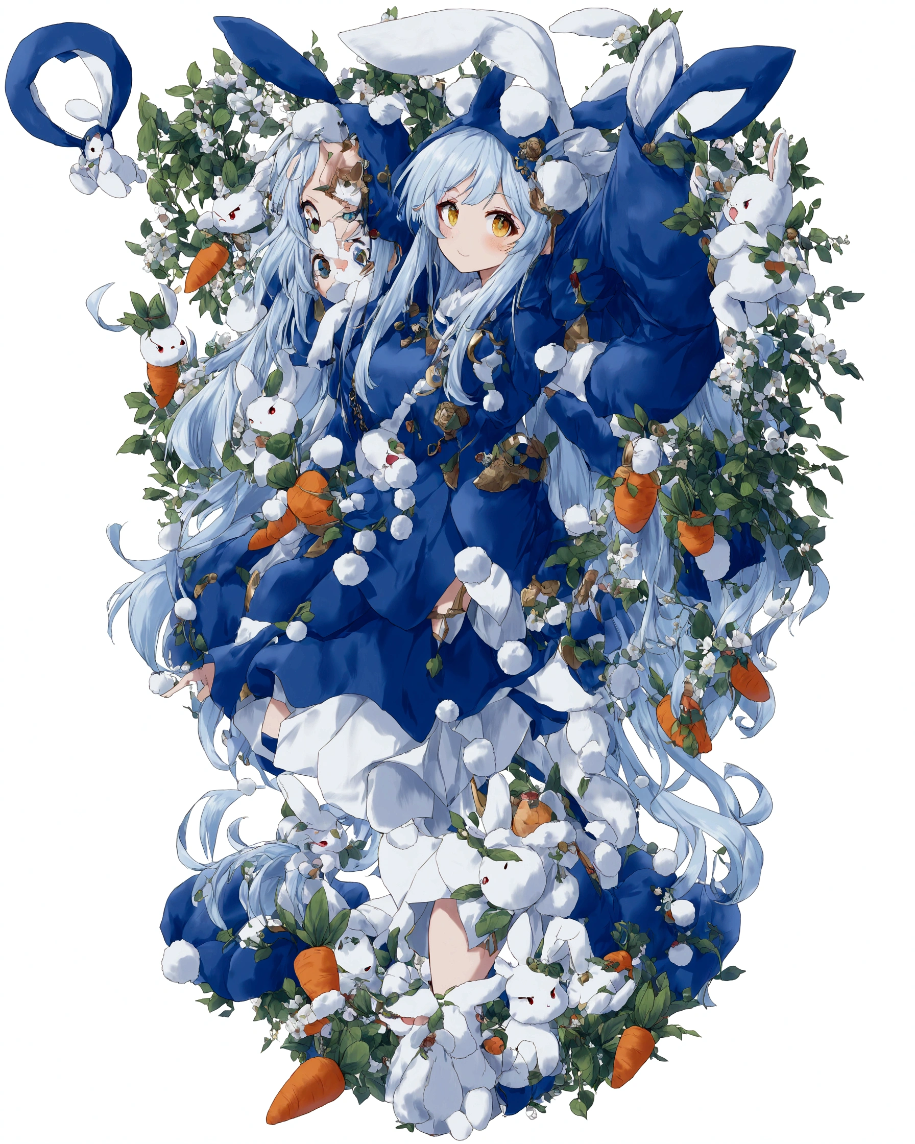 (Super meticulous),(full bodyesbian:1.2), 1girl, (Super meticulous),(full bodyesbian:1.2), 1girl, anime character with a carrot and a rabbit in a costume, 2 0 2 2 anime style, 2022 anime style, from arknights, pixiv contest winner, by Kanbun Master, rabbt_character, wearing a bunny suit, zerochan, lagus the thieving bunny, concept art 2022, zerochan art, electrixbunny, (Beautiful and delicate eyes), (Beautiful and delicate eyes),