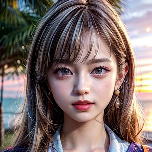 Tiny girl wearing red tube-top dress, Stroll along evening Beach, (Acutance:0.85), Masterpiece of 8K Ultra-detailed, (VolumetricLighting), SmoothShading, (RAW photorealistic:1.37), (Close-up:1.4), (Gazing at the sunseting colorful sky) (Dazzling bokeh:1.28), { (Golden ray illuminating face) | (Vivid Photon Particles) | (Gust of wind) } . (((Extremely detailed a face variation of NOGIZAKA girls))), perfect anatomy, Childish, captivating gaze, elaborate detailed Eyes with (sparkling highlights:1.28), long eyelashes、Glossy RED Lips with beautiful details, Coquettish tongue, Rosy cheeks, (Detailed Flawless Skin, Radiant PearlSkin with clear transparency) , SilkyHair Random HairColor. { (Dynamic joyful expressions) | (:d) }, (no Large eyes, no tree).