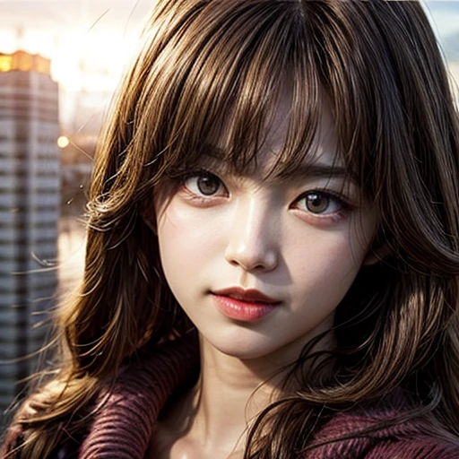 (((NOGIZAKA))) girl in RED Tube-Top dress Stroll along evening Harbor, (Acutance:0.85), ZoomLayer, Masterpiece of 8K Ultra-detailed, (VolumetricLighting), (RAW Photo-realistic:1.37), (Close-up:1.38), (Sunseting colorful sky), (Dazzling bokeh:1.32), { (Golden ray illuminating face) | (Photon Particles:0.95) | (Fluttering Hair in wind:1.4) } . BREAK (((Extremely detailed KAWAII face))), perfect anatomy, Childish, CaptivatingGaze, Elaborate detailed Eyes with (Sparkling Highlights:1.28), (Voluminous Long Eyelashes:0.88)、Glossy RED Lips with beautiful details, Coquettish Tongue, Rosy Cheeks, (Detailed Flawless Skin with glowing DowneyHair, Radiant PearlSkin with Transparency) , Shiny SilkyHair, Random Solid HairColor. { (joyful expressions) | (:d) }, (Large eyes:-1, Tree:-1).