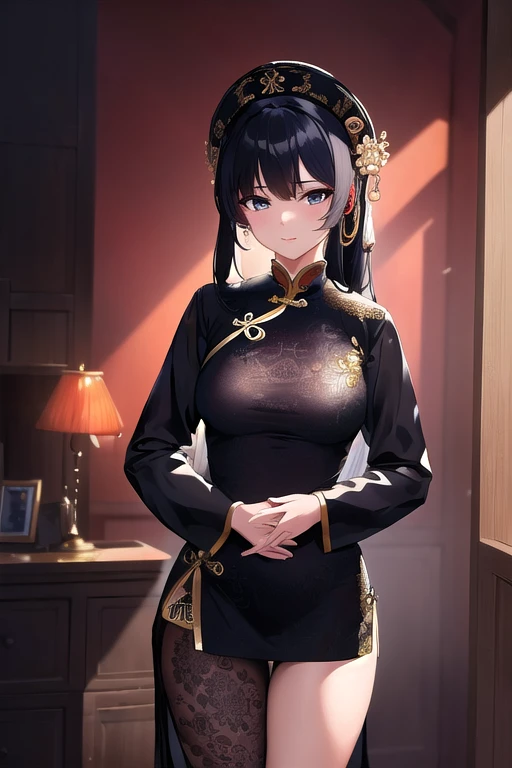((masterpiece)),((best quality)),8K,high detail,Extremely detailed,Intricate details,illustration,fantasy,Surrealism,((1 Girl:1.2)),Solitary,Describe the Chinese Jiang girl,((Jiang's Girls Clothing)),(The imperial paper on the head),((jiangshi pose:1.1)),Ancient bamboo forest background,(Red Moon:1.2),(slope:1.1),Detailed depiction of a girl in a zombie pose at night,(((Full breasts)))(((Cleavage)))Weird and mysterious atmosphere,Cinematic lighting with the Red Moon,Visual effects with motion blur and magic elements,Maxon Theater 4D,
