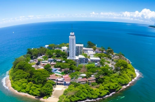 An isolated island in the southern seas、Palm Tree、Shirahama、blue sea、Blue sky、White cloud、