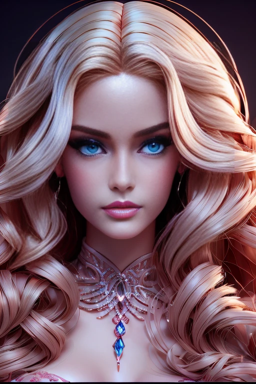 a beautiful sexy barbie doll, intricate detailed face, perfect porcelain skin, long blonde hair, stunning blue eyes, full luscious lips, slender feminine figure, wearing a tight pink dress, seductive pose, highly detailed, photorealistic, 8k, dramatic studio lighting, cinematic, elegant, erotic, sensual