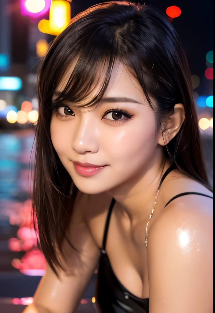 Thai Idol Woman 35 years old Plump and glamorous figure Blonde with bangs ((eye glass)) スーパーシャイニーbright red lips Duck mouth Super shiny enamel metallic bikini Flushed cheeks ((Cyberpunk night city with shining laser beams)) Portrait Looking at the camera ((Dressing)) Sultry and sweaty shiny face Sweaty Sweaty, flushed face Frontal eye contact Kissing Face Open leg sitting Charming smile Portrait masterpiece Big brown eyes Depicted from below (Soaking wet woman) (Sunset) Ecstasl expression ((Tanned, wheat-colored skin)) ((Mature Woman)ey makeup black mascara Black Swimsuit A shiny face with gaudy makeup Smokey makeup black mascara