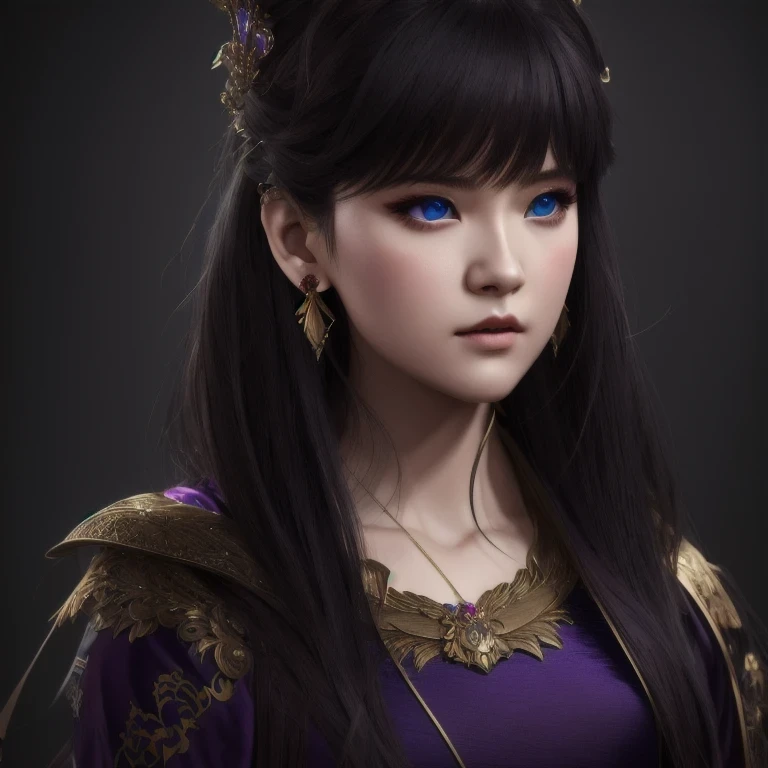 there is a 18 years old in a purple dress holding a dragon, wlop and ross tran, ross tran 8 k, fantasy art style, chengwei pan on artstation, a beautiful fantasy empress, ross tran and wlop, ruan jia and artgerm, the dragon girl portrait, ig model | artgerm, artgerm and ruan jia，beautiful
1girl
bangs
blue eyes
closed mouth
ear piercing
earrings
grey background
hair ornament
jewelry
lips
looking at viewer
military
military uniform
nose
piercing
portrait
realistic
short hair
simple background
solo
upper body