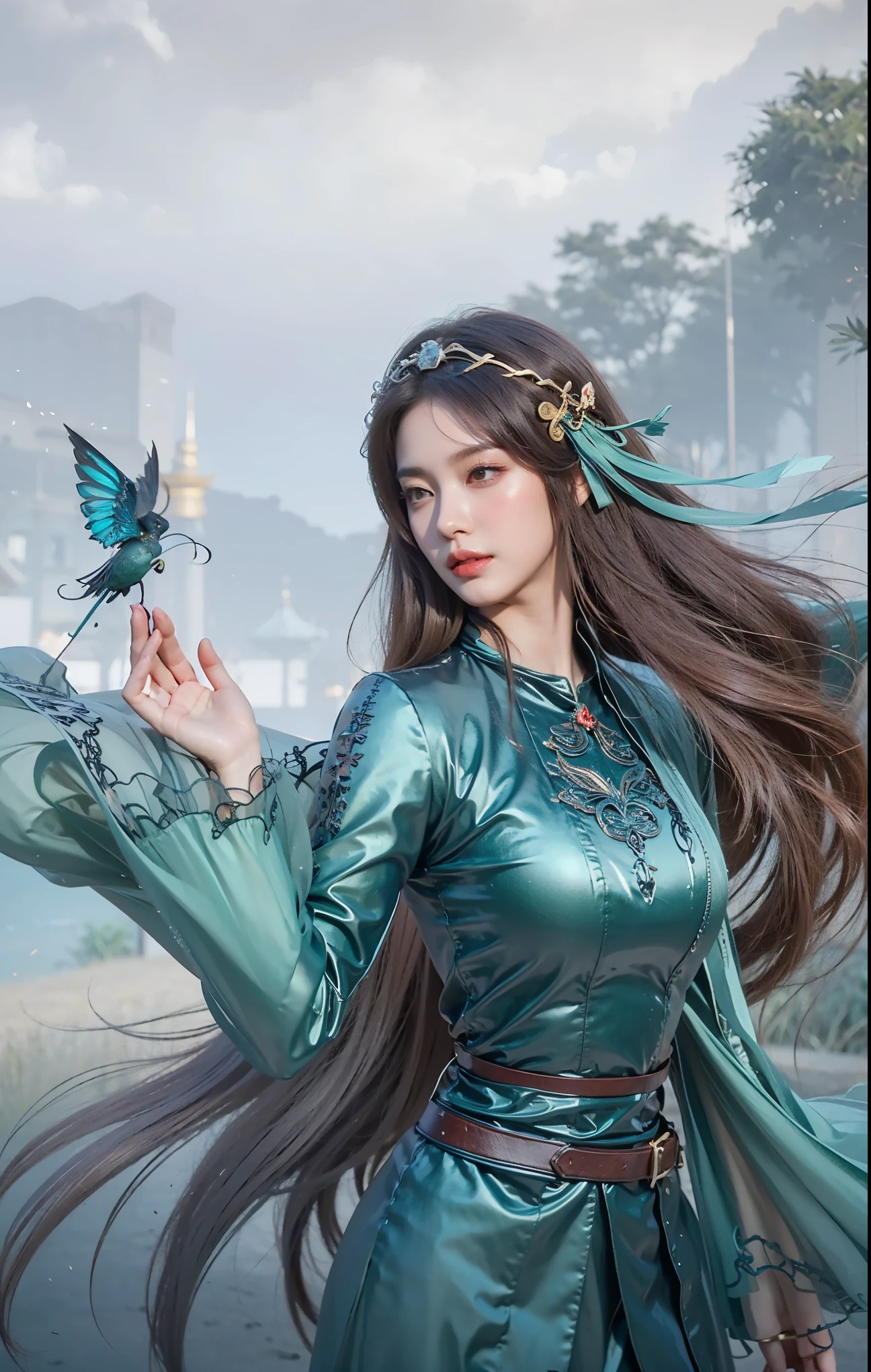 a close up of a girl , black hair , big booobs ,  shadowbringers cinematic, 4 k detail fantasy, a beautiful fantasy empress, game cg, xianxia fantasy, xianxia hero, 2. 5 d cgi anime fantasy artwork, cinematic goddess close shot, ruan jia and artgerm, wow 4 k detail fantasy, hyperdetailed fantasy character