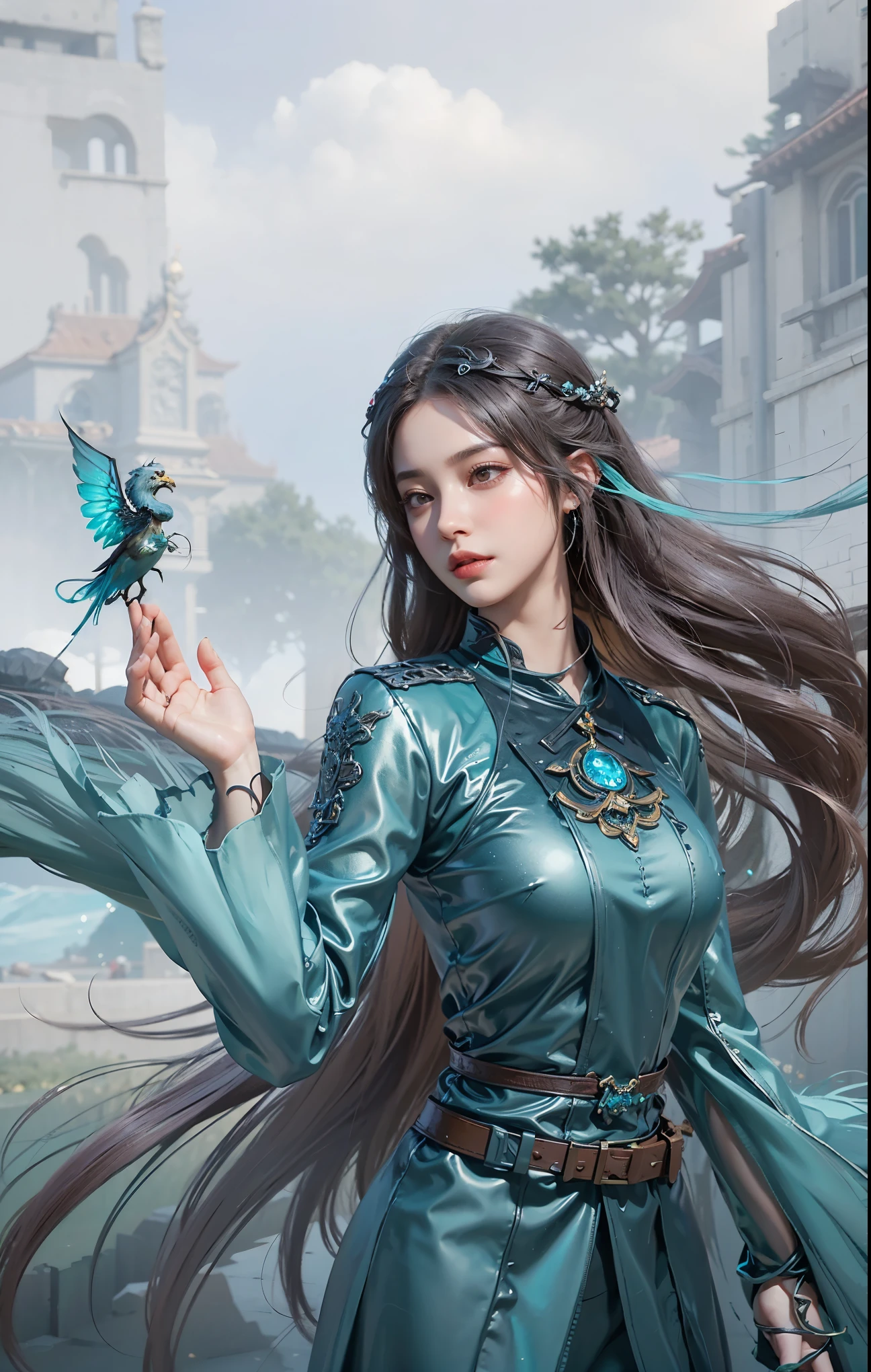 a close up of a girl , black hair , big booobs ,  shadowbringers cinematic, 4 k detail fantasy, a beautiful fantasy empress, game cg, xianxia fantasy, xianxia hero, 2. 5 d cgi anime fantasy artwork, cinematic goddess close shot, ruan jia and artgerm, wow 4 k detail fantasy, hyperdetailed fantasy character