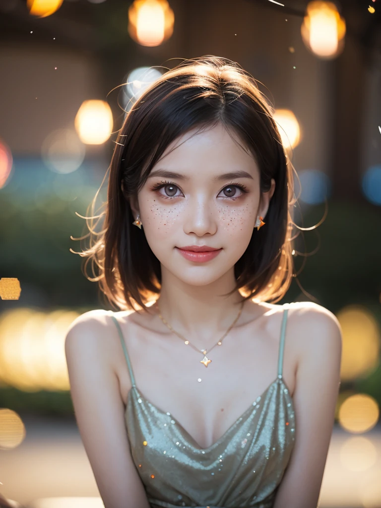 (masterpiece, best quality:1.2), (8k uhd, 16k, 32k, ultra high res), (photorealistic:1.37), (RAW photo), ultimate-realistic, ultimate-realistic details, ultimate-realistic texture, ultimate-intricate details, ultimate-realistic lighting, ultimate-realistic shadow, japanese girl, 24yo, ultimate-cute face, ultimate-RAW skin, ultimate-eyes, a colorful festival of lanterns background, beautiful androgynous, lace and velvet dress, beautiful face, beautiful legs, light orange eyes, very happy face, very cute smile, auro glowing light skin, full body, colorful colors, detailed background beautiful, 7-eleven store, night vibe, Atmosphere like Kyoto Animation, luminism, three dimensional effect, playful body manipulations, smile, gaze into the camera, Whimsical lighting, Enchanted ambiance, Ethereal glow, Silent Luminescence, Whispering Silent, Iridescent Encounter, pixie dust glittering, vibrant background, night sky, full body, (((rule of thirds))), (bokeh:2), backlight, long exposure:2, film grain, Hasselblad X2D 100C + XCD 2,5/25V, F/1.8, (cinematic still:1.2), freckles, 35mm photograph, film, bokeh, professional, 4k, highly detailed, perfect fingers ,Extremely Realistic, UHD,