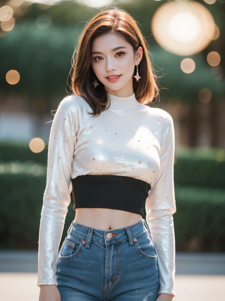 (masterpiece, best quality:1.2), (8k uhd, 16k, 32k, ultra high res), (photorealistic:1.37), (RAW photo), ultimate-realistic, ultimate-realistic details, ultimate-realistic texture, ultimate-intricate details, ultimate-realistic lighting, ultimate-realistic shadow, japanese girl, 24yo, ultimate-cute face, ultimate-RAW skin, ultimate-eyes, red hair, long hair, slicked back hair, dominant, green eyes, dominant eyes, eye contact, arrogant, adult, thick eyebrows, evil smile, smirk, black eyeliner, sporty, tall, model, posing, dungeon, intense, evocative portrait in the Japanese retro anime style of the 80s and 90s. Her attire is minimal, accentuating the curves of her body and the dramatic shadows cast by the lighting. The background is stark, with sharp contrasts highlighting the contours of her form, evoking a sense of mystery and allure. Use a consistent design with vibrant colors. Wearing stylish and trendy outfit for a girl going out to a club. The outfit should be eye-catching and fashionable, suitable for a lively and energetic nightlife atmosphere,(A sleek, form-fitting crop top or a sparkly sequin blouse), (High-waisted leather pants, a mini skirt, or trendy ripped jeans), (bokeh:2), backlight, long exposure:2, film grain, Hasselblad X2D 100C + XCD 2,5/25V, F/1.8, (cinematic still:1.2), freckles, 35mm photograph, film, bokeh, professional, 4k, highly detailed, perfect fingers ,Extremely Realistic, UHD,