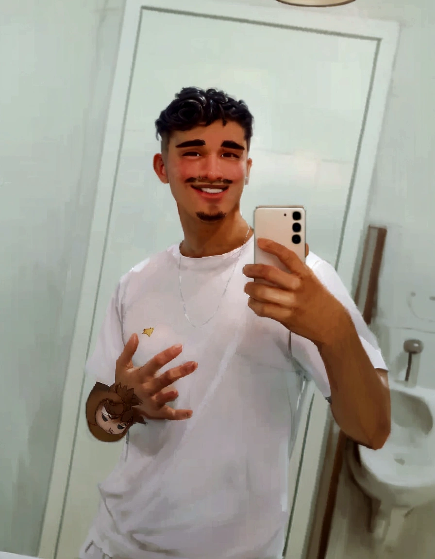 homem arafiado tirando uma selfie no espelho do banheiro, caio santos, I agree with you, mateus 9 5, ele tem cerca de 20 anos, ele tem cerca de 2 0 anos, imagem de perfil, carmelo blandino, powder Nándor Katona, daniel mirante, Sidney Lugo, imagem de qualidade muito baixa, imagem frontal