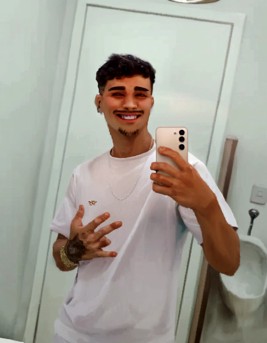 homem arafiado tirando uma selfie no espelho do banheiro, caio santos, I agree with you, mateus 9 5, ele tem cerca de 20 anos, ele tem cerca de 2 0 anos, imagem de perfil, carmelo blandino, powder Nándor Katona, daniel mirante, Sidney Lugo, imagem de qualidade muito baixa, imagem frontal