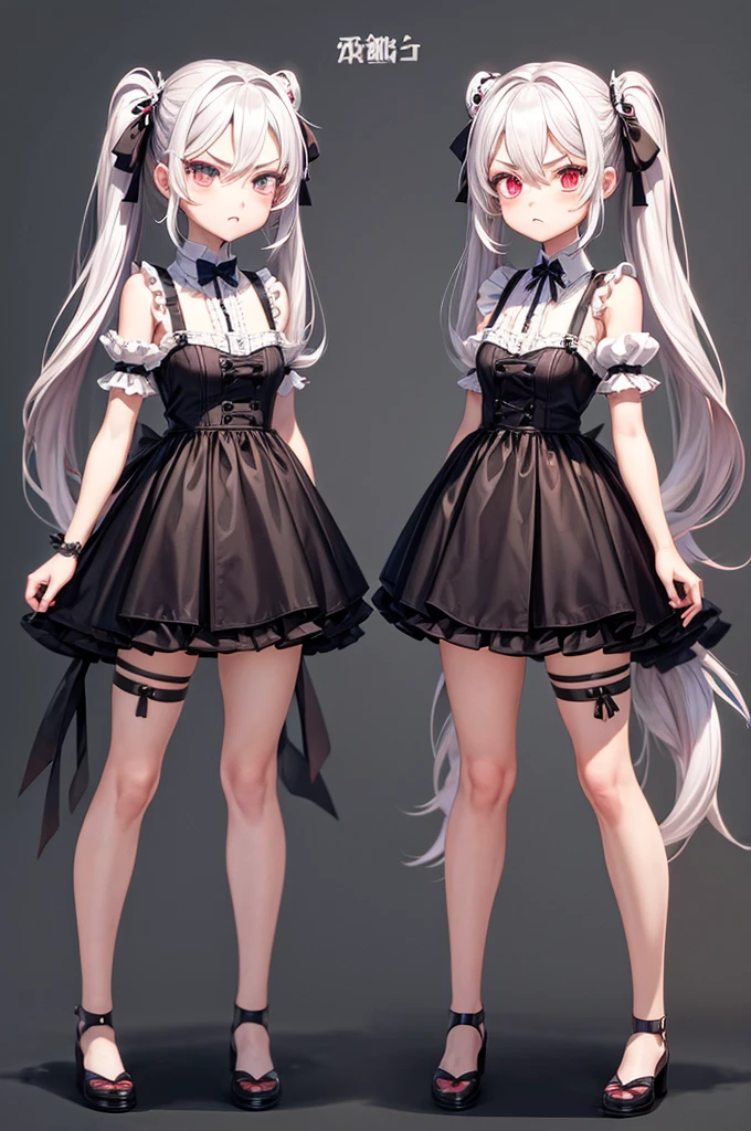 Cute twin-tailed maid5Angry facial expressions Character Design A different look various gestures Pictures do not overlap