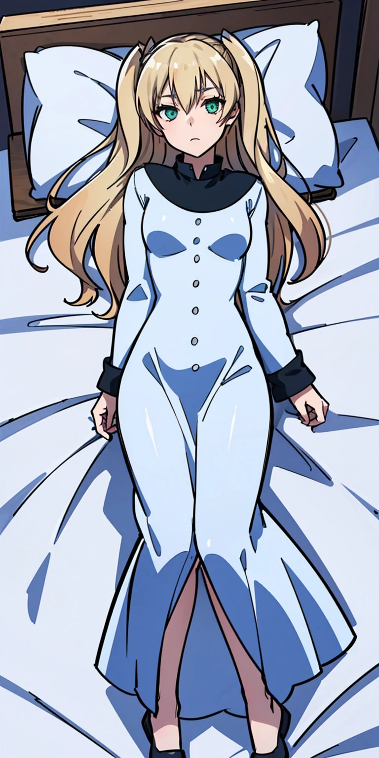 Mary "White" Macbeth, 1girl, bedroom dakimakura_(medium) lying on_back on_bed solo