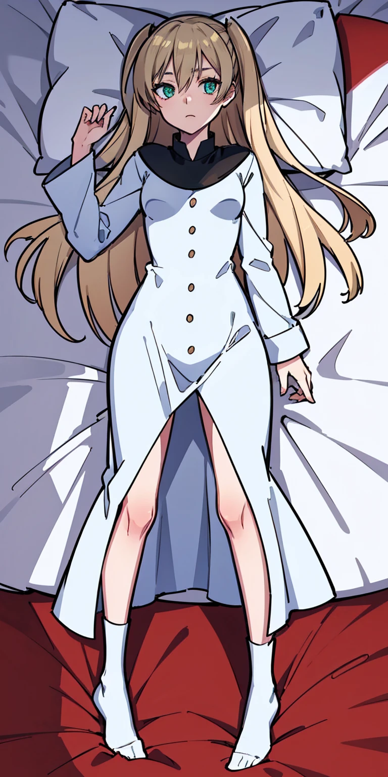 Mary "White" Macbeth, 1girl, bedroom dakimakura_(medium) lying on_back on_bed solo