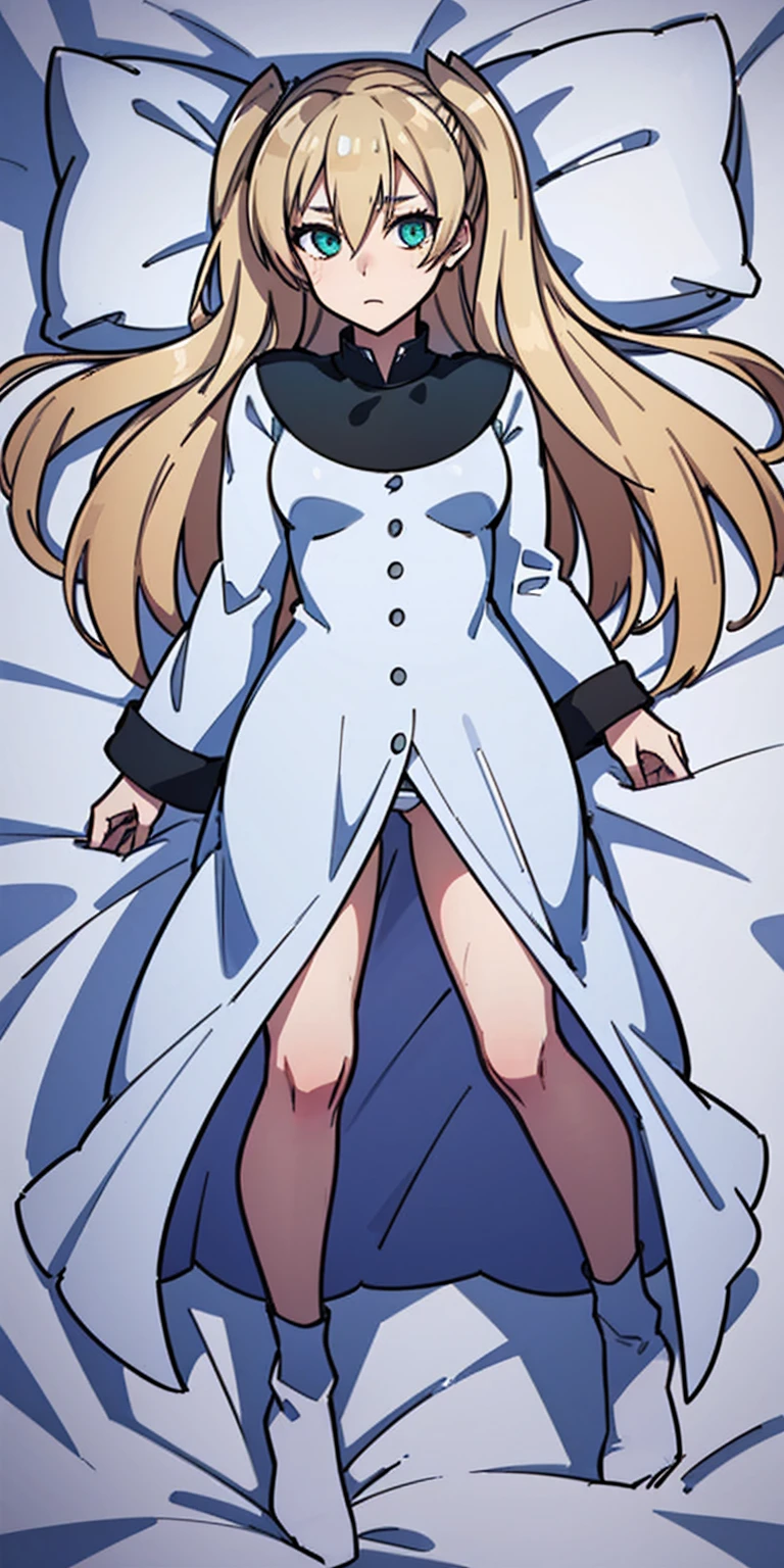 Mary "White" Macbeth, 1girl, bdsm, bedroom dakimakura_(medium) lying on_back on_bed solo