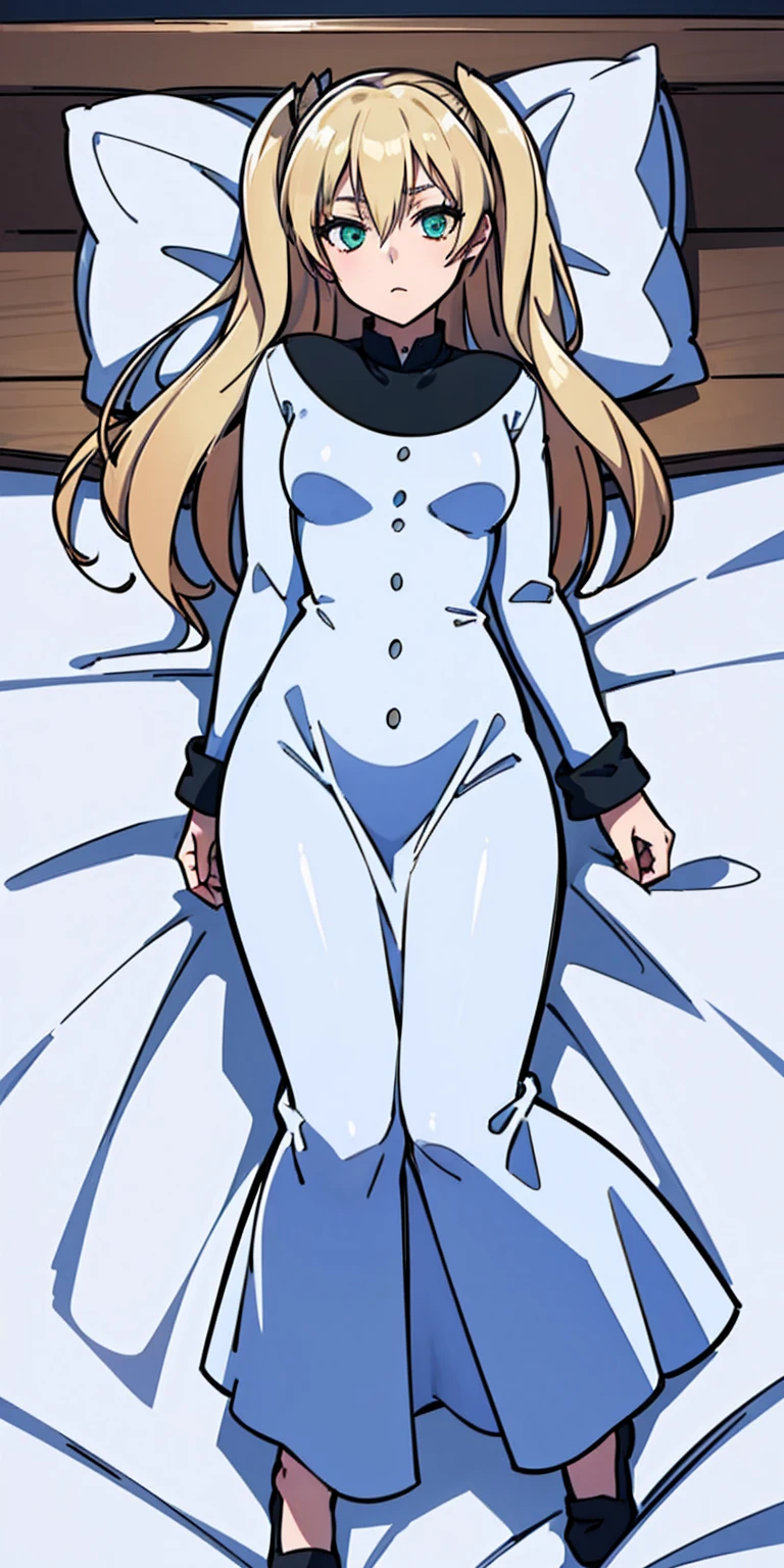 Mary "White" Macbeth, 1girl, bdsm, bedroom dakimakura_(medium) lying on_back on_bed solo