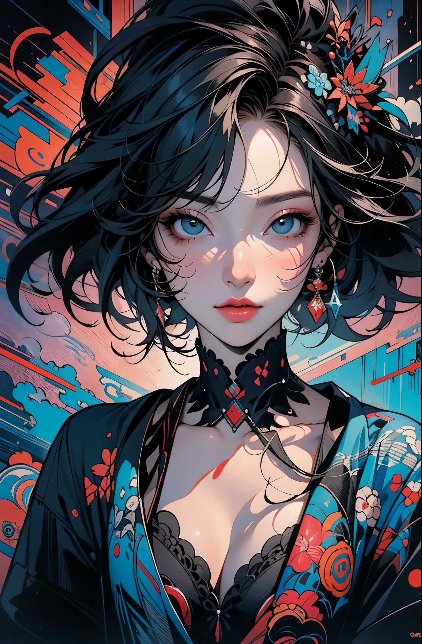 official art, unity 8k wallpaper, ultra detailed, beautiful and aesthetic, masterpiece, best quality, (zentangle, mandala, tangle, entangle), (fractal art:1.3) , 1girl, extremely detailed, dynamic angle, the most beautiful form of chaos, elegant, a brutalist designed, vivid colours, romanticism, by james jean, roby dwi antono, ross tran, francis bacon, michal mraz, adrian ghenie, petra cortright, gerhard richter, takato yamamoto, ashley wood, atmospheric, ecstasy of musical notes, streaming musical notes visible
