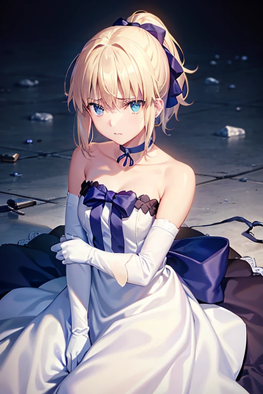 Artorian Pendragon \(destiny\), Things to know,
One Girl, :d, Ahoge, Blonde, chest, choker, chestの谷間, clavicle, dress, Elbow Groove, gloves, Green Eyes, Hair between the eyes, ヘアribbon, indoor, View your viewers, medium chest, Open your mouth, ribbon, ribbonchoker, short hair, smile, duo, stage, Strapless, Straplessドレス, Wedding dress, White dress, 白いgloves, 白いribbon, , ((Tabletop))