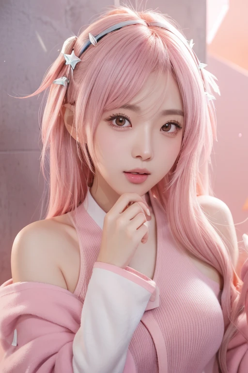 there are many anime characters on a wall with a star, arknights, from arknights, fate grand order, from bravely default ii, crisp clear rpg portrait, chibi, characters from azur lane, kantai collection style, genshin, art of kirokaze pixel, hd artwork, kantai collection arcade, video game genshin impact, granblue fantasy+++++arafed image of a group of asian women posing for a picture, (pink colors), trending at cgstation, pink skin, trending on cgstation, portrait of a pink gang, 1 as february), ulzzang, ((pink)), pink clothes, trending on bbwchan, yanjun chengt, in girls generation, pastel pink skin tone