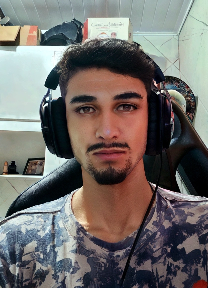 Pintura de um homem com bigode e bigode no rosto, demi-visage, rosto sombrio, arte digital de retrato, Retrato de Chiaroscuro, Autorretrato!!!!, Assista intensamente, symmetrical portrait, Meio Retrato, rosto sombreado, Retrato abstrato, Rosto nas sombras, Holofote no meio do rosto, colorido, arte digital, mas foto, olhar focado, beleza abstrata, centrado, looking at the camera, front camera, nearing perfection, dynamic, altamente detalhado, suave, sharp focus, 8K, high definition resolution, illustration, illustrations de carne Griffiths et Wadim Kashin, arquivo de fundo branco