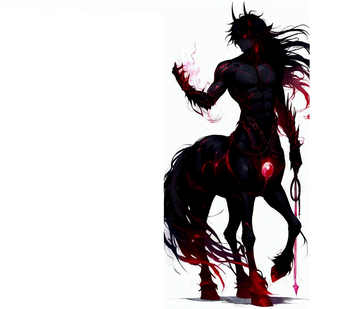 anime, black horse com olhos vermelhos and tail, com olhos vermelhos, quimera centauro centauro masculino, cavalo centauro, Ogro vermelho montado em um cavalo, 4k manga wallpaper, hd papel de parede de anime, papel de parede de anime, guerreiro cavalo, male demon, a centaur, badass anime 8 k, com olhos vermelhos brilhantes, male demon humano