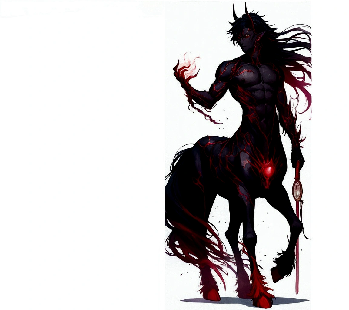 anime, black horse com olhos vermelhos and tail, com olhos vermelhos, quimera centauro centauro masculino, cavalo centauro, Ogro vermelho montado em um cavalo, 4k manga wallpaper, hd papel de parede de anime, papel de parede de anime, guerreiro cavalo, male demon, a centaur, badass anime 8 k, com olhos vermelhos brilhantes, male demon humano