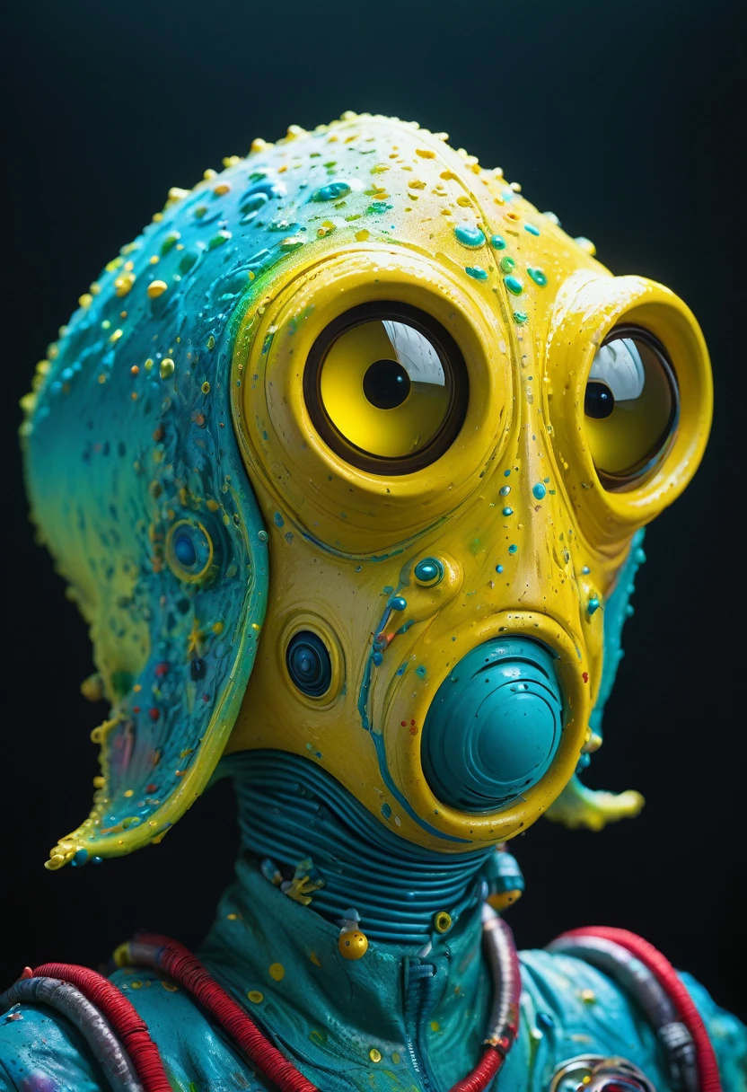 8K, ARTISTIC photogrAphy, best quAlity, mAsterpiece: 1.2), A (potrAit:1.2) Don Bluth Style  ASTRONAUT Cthulhu yellow Toon Doll, full body RAW candid cinema, cyan hair, 16mm, color graded portra 400 film, remarkable color, ultra realistic, sad admosphere, dark lighting, oppressive atmosphere, depressive colors, kodak portra 400, photograph,r, Natural Light,  Pinhead lighgts, blur reflection, Brush Strokes, Smooth, abstract, Splatter, Oil On Canvas, rainbow colors, fractal isometrics details bioluminescens : a stunning realistic photograph of wet bone structure, 3d render, octane render, intricately detailed, titanium decorative headdress, cinematic, trending on artstation | Isometric | Centered