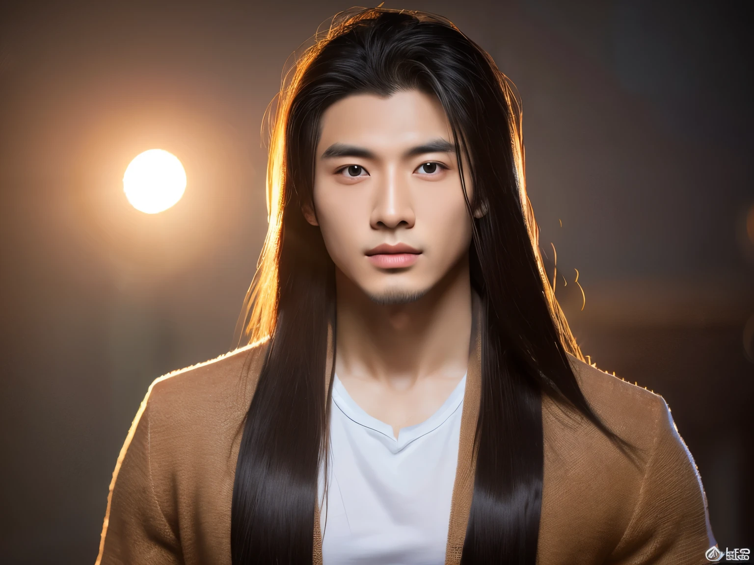 photo of zky zhong kunyi, male focus, ((long hair)), ((fit)), ((volumetric lighting)), best quality
