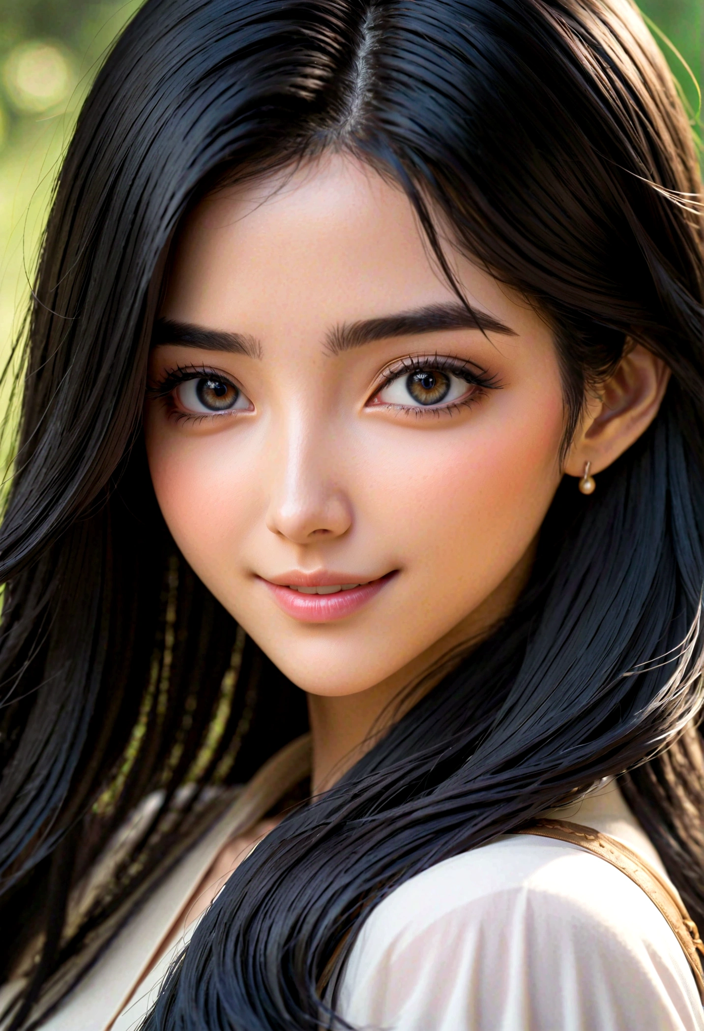 masterpiece, best quality, {best quality}, {{masterpiece}}, {High resolution}, focus, Anime style, Cartoon closeup of a lady, portrait, Gisha, Anime Character, long hair, Black Hair, Direct vision, Hair covers the ears, Happy, Delicate and powerful appearance, Dissonance, High, freckle, Smile, chic clothing
