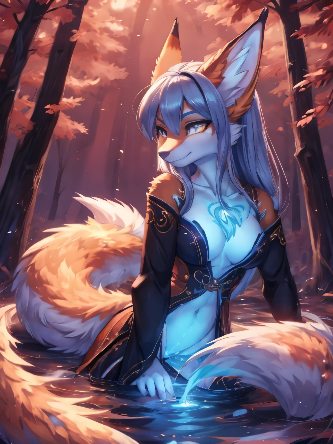 Azuna, earth bending, kitsune ears