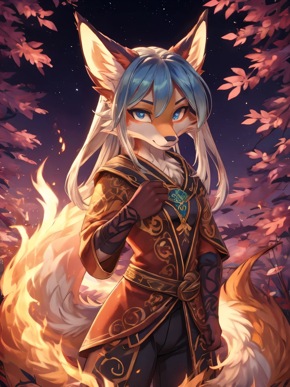 Azuna, earth bending, kitsune ears, jardin zen