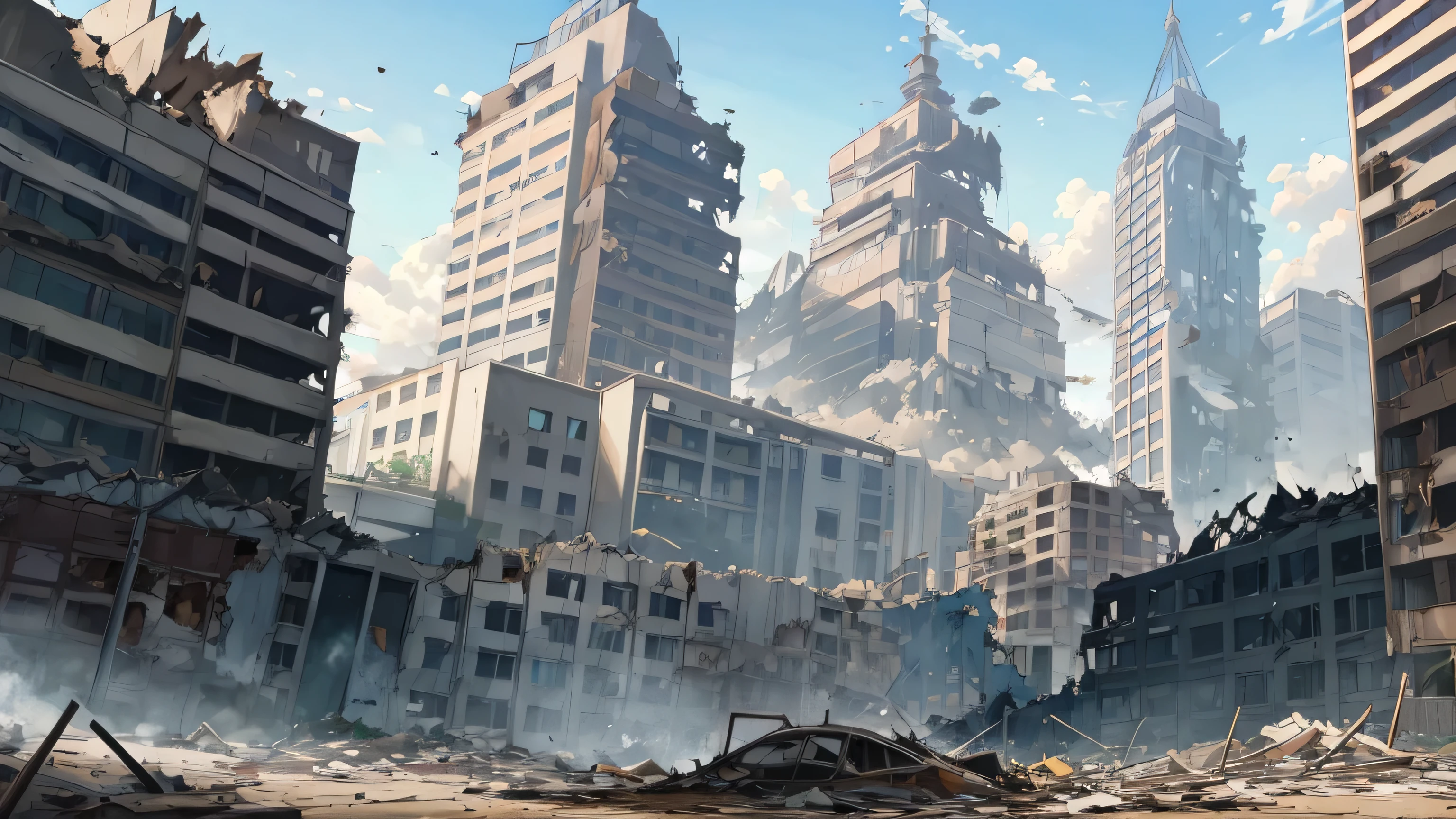 Destroyed and abandoned city