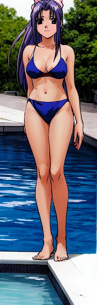 anime girl in a blue swimsuit with a black top, is wearing a swimsuit, swimsuit, realistic bikini, realistic shaded perfect body, oppai proportions, oppai, bottom body close up, asuka suit under clothes!, small curvy , perfectly shaded body, extra detailed body, full body portrait of a short!, thicc, photorealistic perfect body