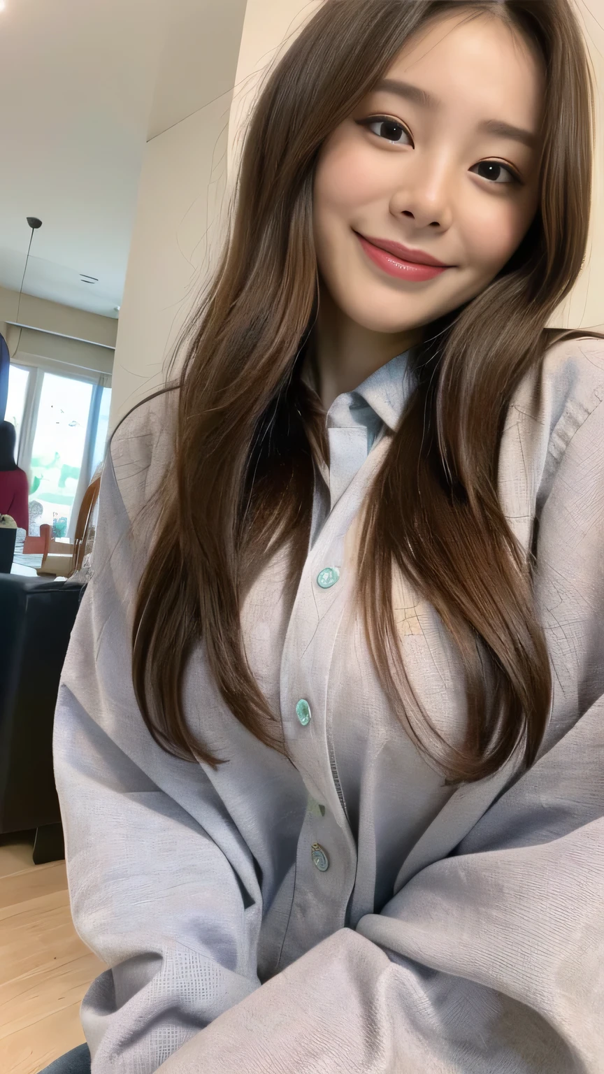 seed:2020674263.((Full body angle:1.1)).((highest quality, 8K, masterpiece:1.3)), ((from below:1.1)).concentrated:1.2, Perfect body beauty:1.4, Hips:1.2, ((Delicate Hair)), (Colorful button-through crop shirt :1.1) , ((highest quality、8K、masterpiece:1.3))、1 Girl、A sloppy smile、Esbian all over、Slim face、Big Boobs、Beautiful woman、(Dark Brown Hair)、Long Hair、1.1、Flickering Valley、Detailed eyes、double eyelid、Blurred Background、超Slim face、Smile、Looking down、stroll、