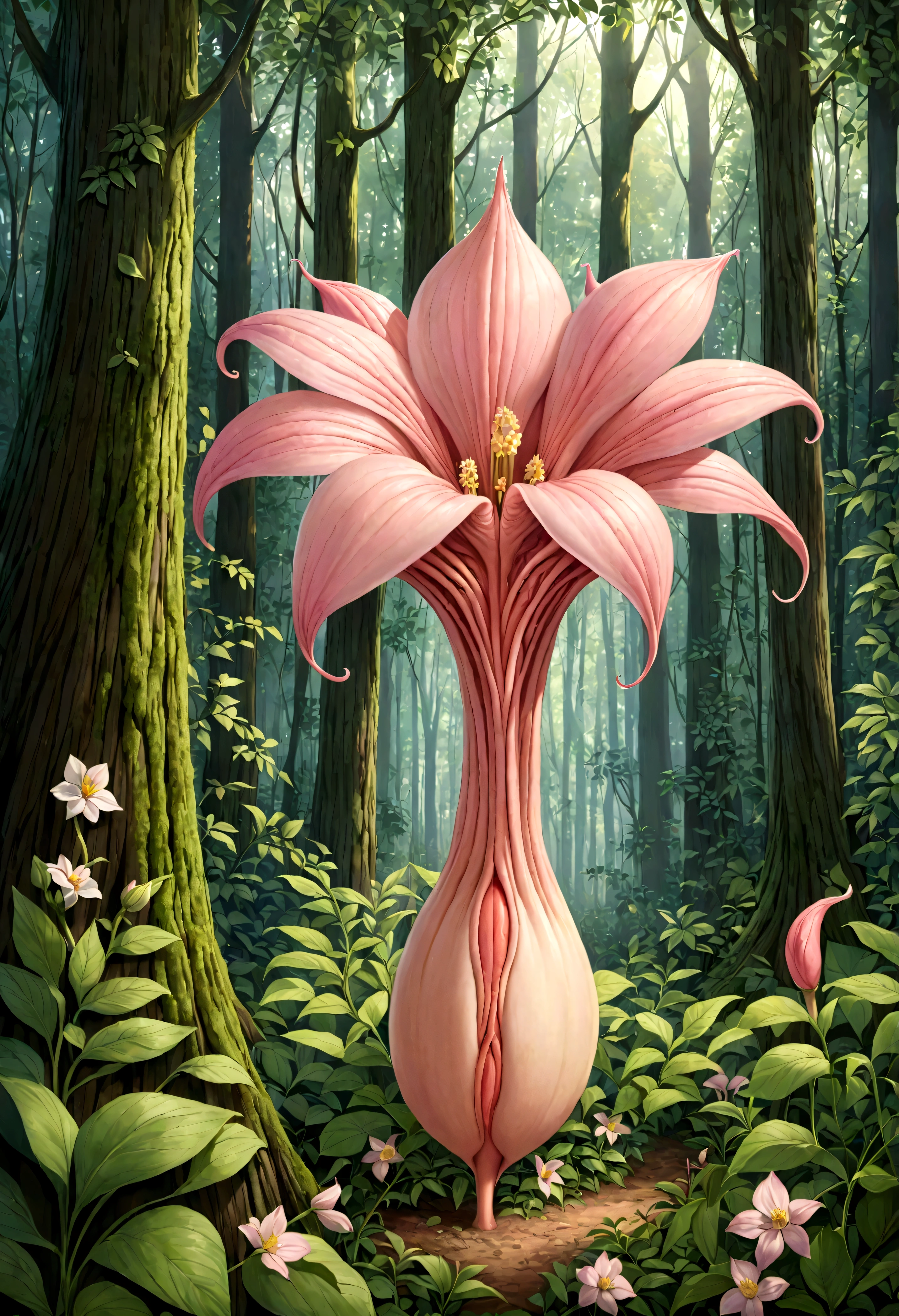 A flower that resembles female genitalia,In the forest