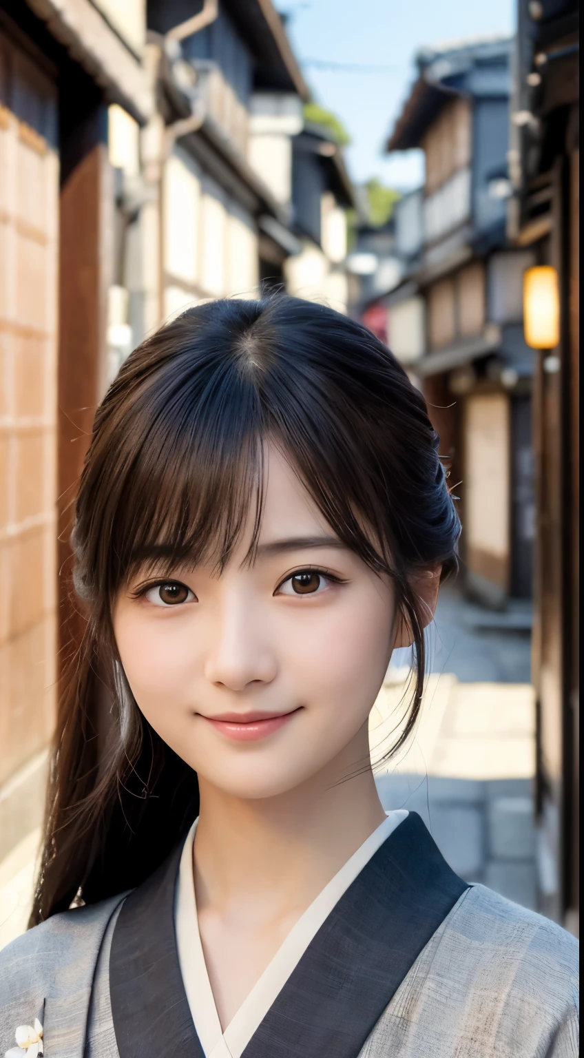 Professional Lighting,(Photorealistic:1.4), (Top image quality:1.0), (超A high resolution:1.0), 8k, Raw photography, (masterpiece:0.2), (Facing the children_v1:0.5)、(最高quality Detail:1.2)、Realistic、8K Ultra HD、High resolution、(1 girl:1.2)、超detailedな、High quality textures、複雑なdetailed、detailed、Very detailed CG、High quality shadows、detailed 美しく繊細な顔、Beautiful details and a delicate eye、(Symmetrical eyes:1.2),Written boundary depth、Ray Tracing,1 girl, Japanese Girls, (Natural smile:1.4),cute, thin, Portrait of a beautiful Japanese woman in a kimono, Standing elegantly on a street corner in Kyoto. Kimono with vibrant traditional patterns, Hair decorated with elegant and delicate hairpins, Gentle expression. (With the old streets of Kyoto in the background:1.4)、The soft light of a spring afternoon、Adding tranquility to the scene. Rendered in a Realistic style with great attention to detail, High resolutionの画像.Sky Porn, Magic Hour, (Realistic:1.3), finely, quality, (Tabletop:1.2), (Realistic:1.2), (最高quality), (複雑なdetailed), dramatic, Ray Tracing, photograph, +roller