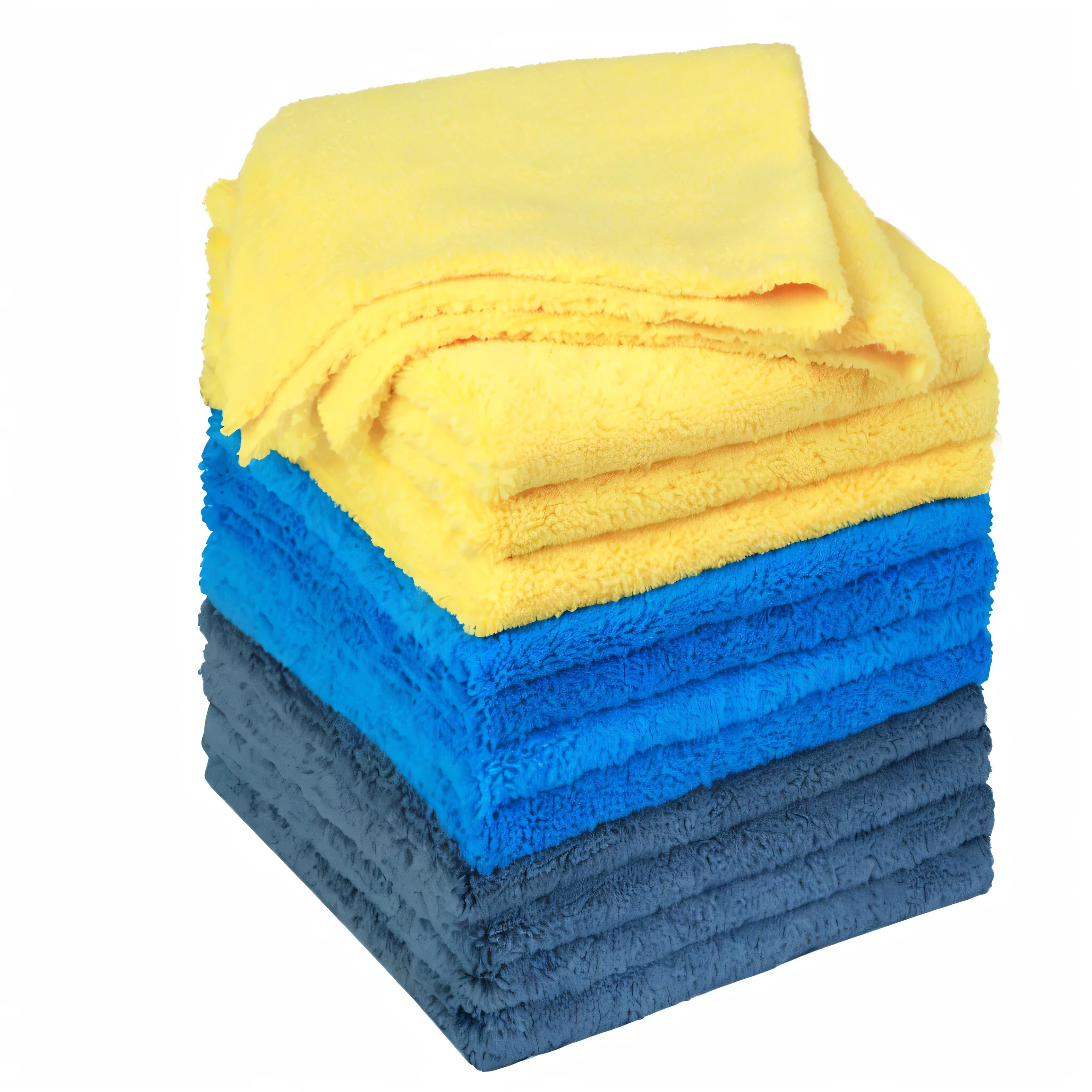 a close up of a stack of towel on a white background, towel, Subtle details, "High quality product image", Foam, Detailed fabric, polishing, bright towel, High quality details, Zido, Ultra-fine detailsed, wash, Clean details, Natural fabric, Rectangle, Ultra-fine details, Ultra-fine details, super high quality, rag, Cushioned, High quality，unbelievably realistic，The real Mao Jing