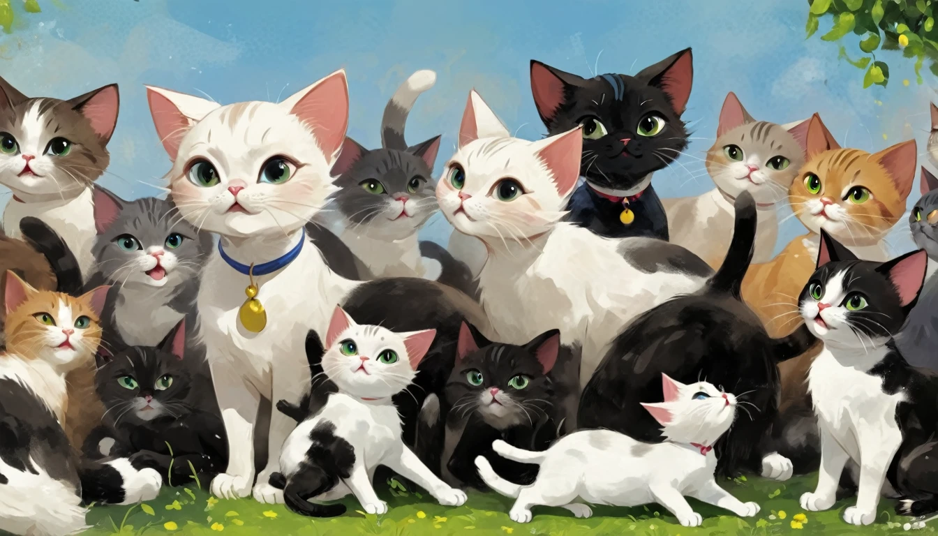Many types of cats，A cat with lots of action